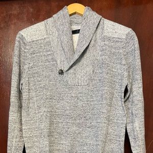 Men’s Onassis Cotton Linen Navy Shawl Sweater